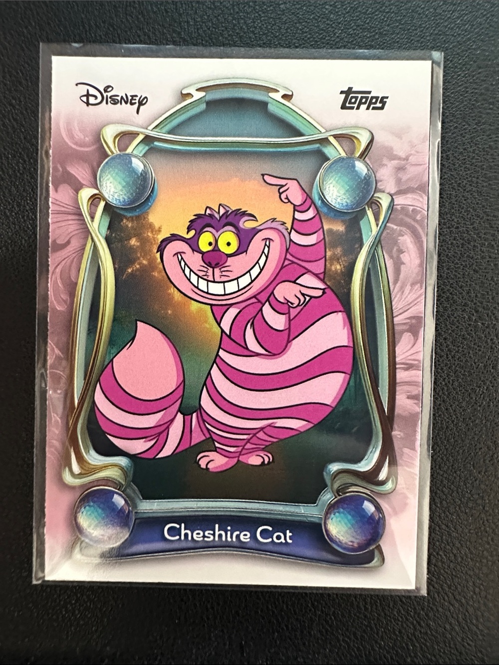 Topps Cheshire Cat Pink and Purple Disney Card